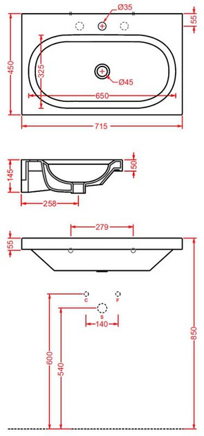 Раковина подвесная Artceram Blend L3115